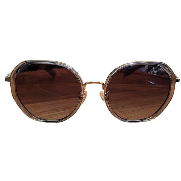Coach Geometric Sunglasses, Clear Grey & Gold, NIB main image 8
